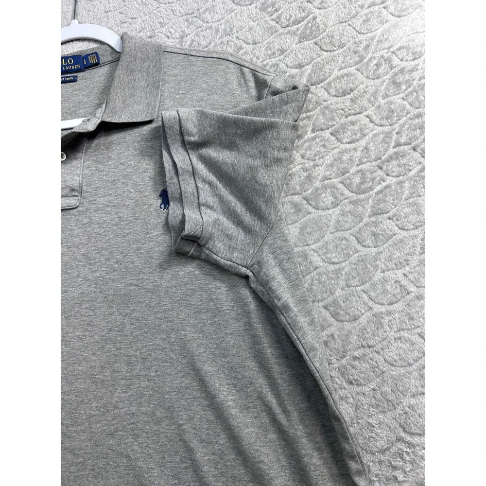 Polo Ralph Lauren‎ Men's Gray Pima Soft Touch Polo Shirt Large
